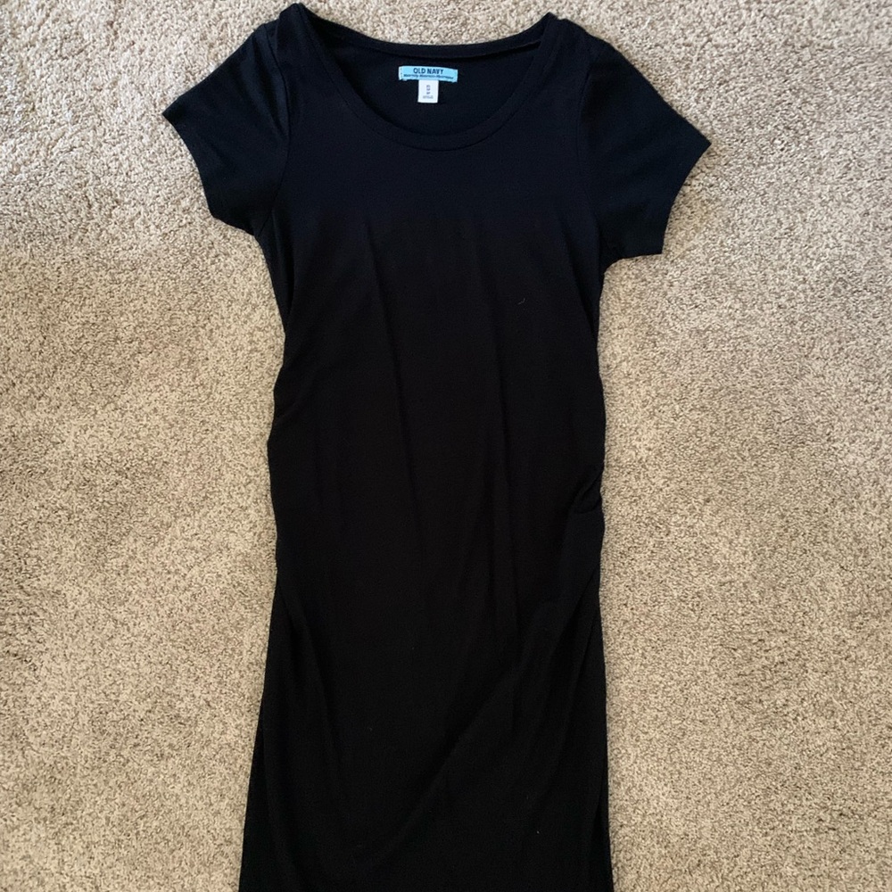 Black Short Sleeve Maternity Dress